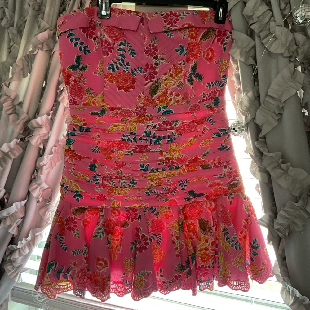 Strapless pink dress from revolve